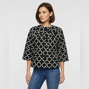 Quatrefoil Pattern Swing Blazer Jacket